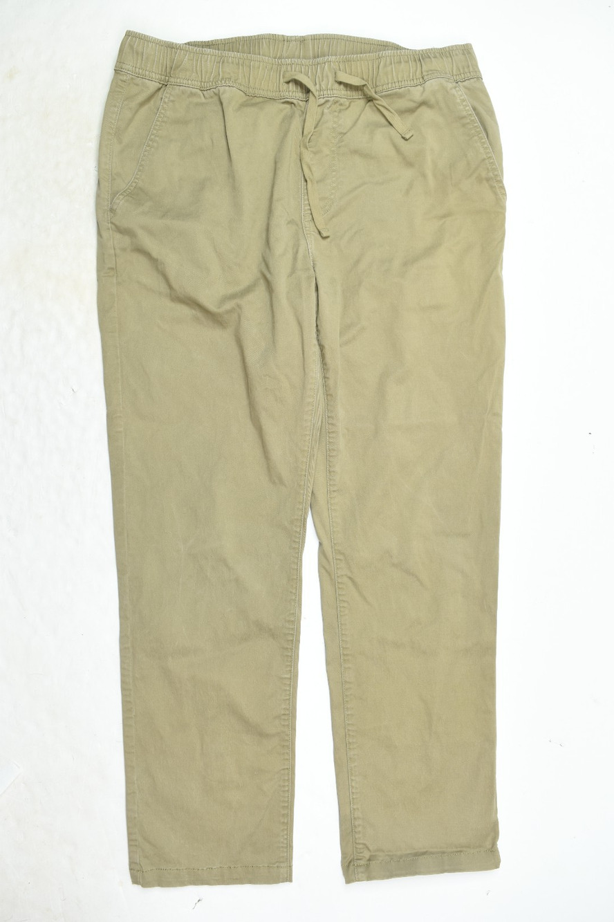 Katin Pipeline Chino Pants Mens Large Beige Pull-On Drawstring Slim Fit Straight